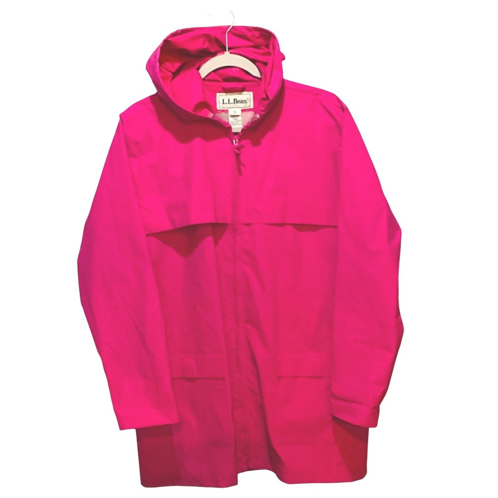Vintage LL Bean women's raincoat utility PVC jacket waterproof ONX08 PINK‎ Large
